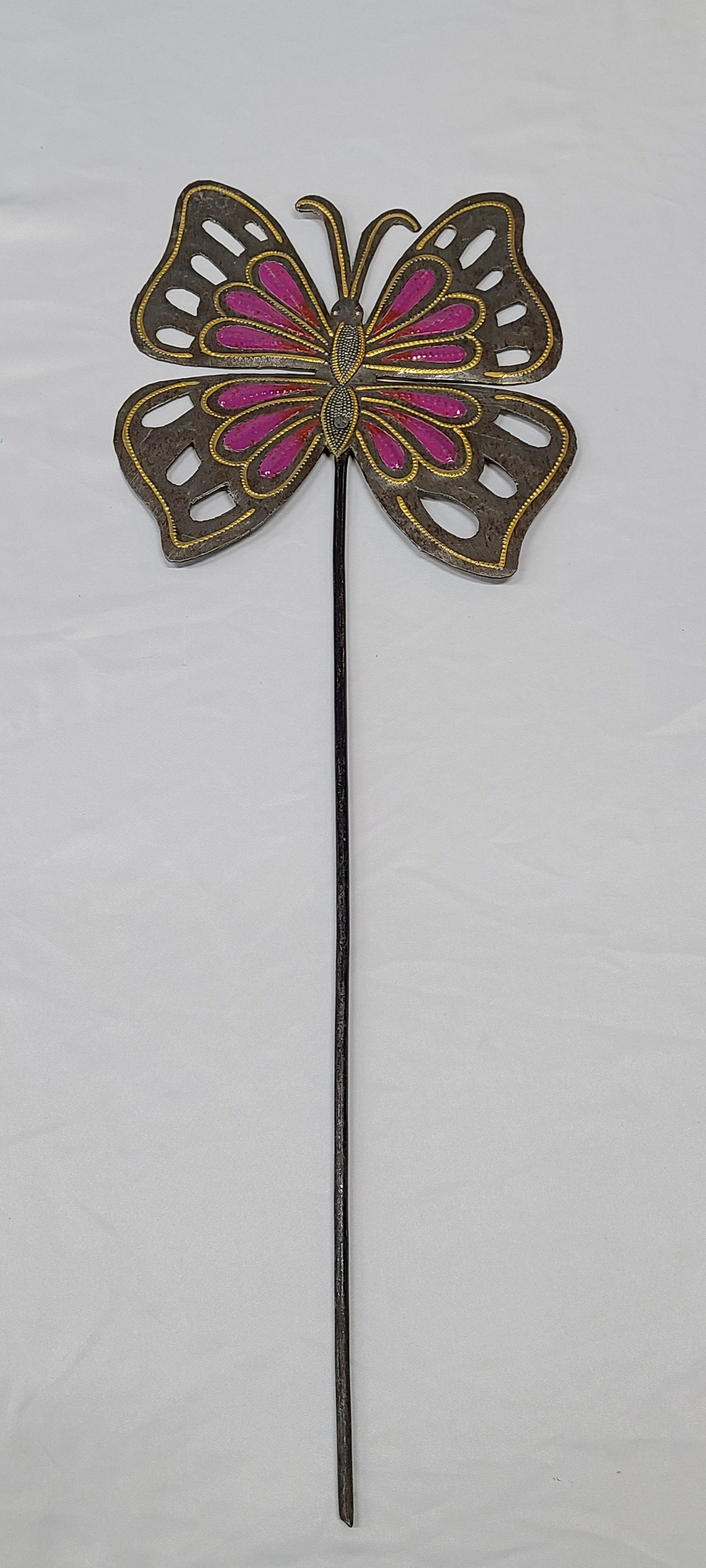 Open Wing Butterfly Art (Red/Pink)