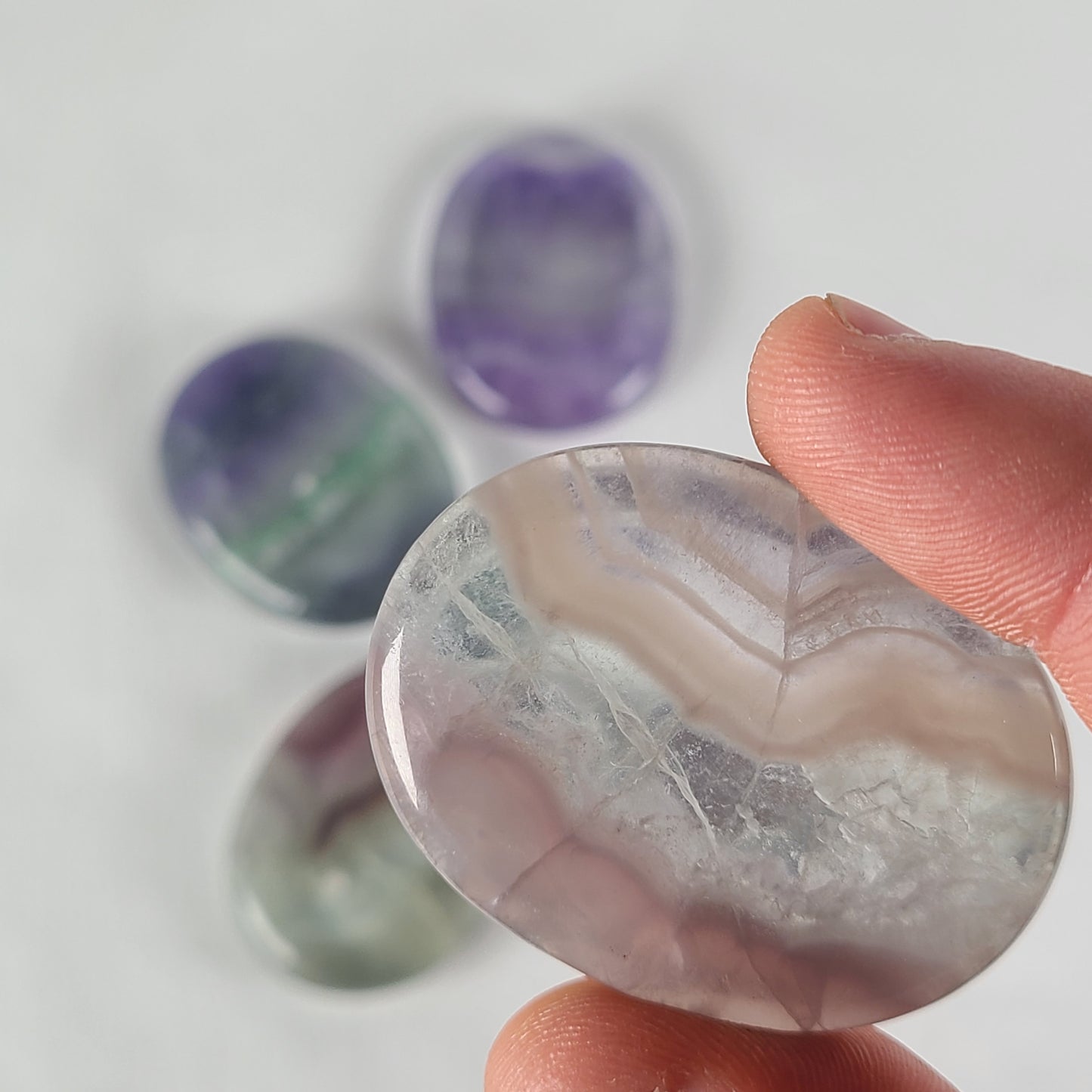 Rainbow Fluorite Worry Stone