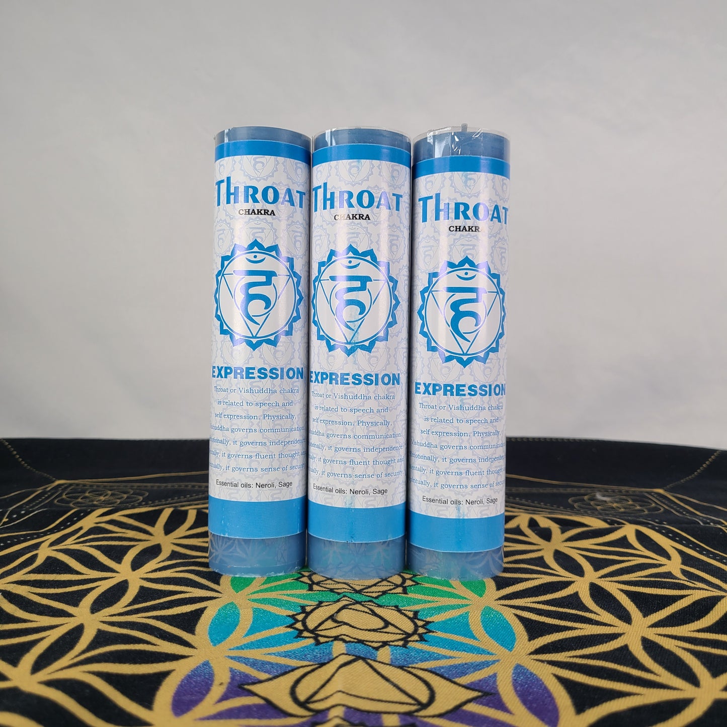 7" Throat Chakra Candle