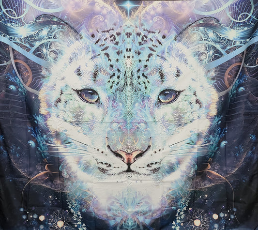 Psychedelic Snow Leopard Tapestry