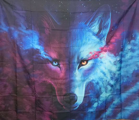 Psychedelic Wolf Tapestry