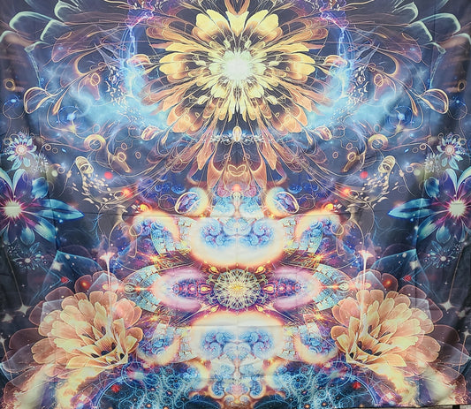 Psychedelic Lotus Tapestry