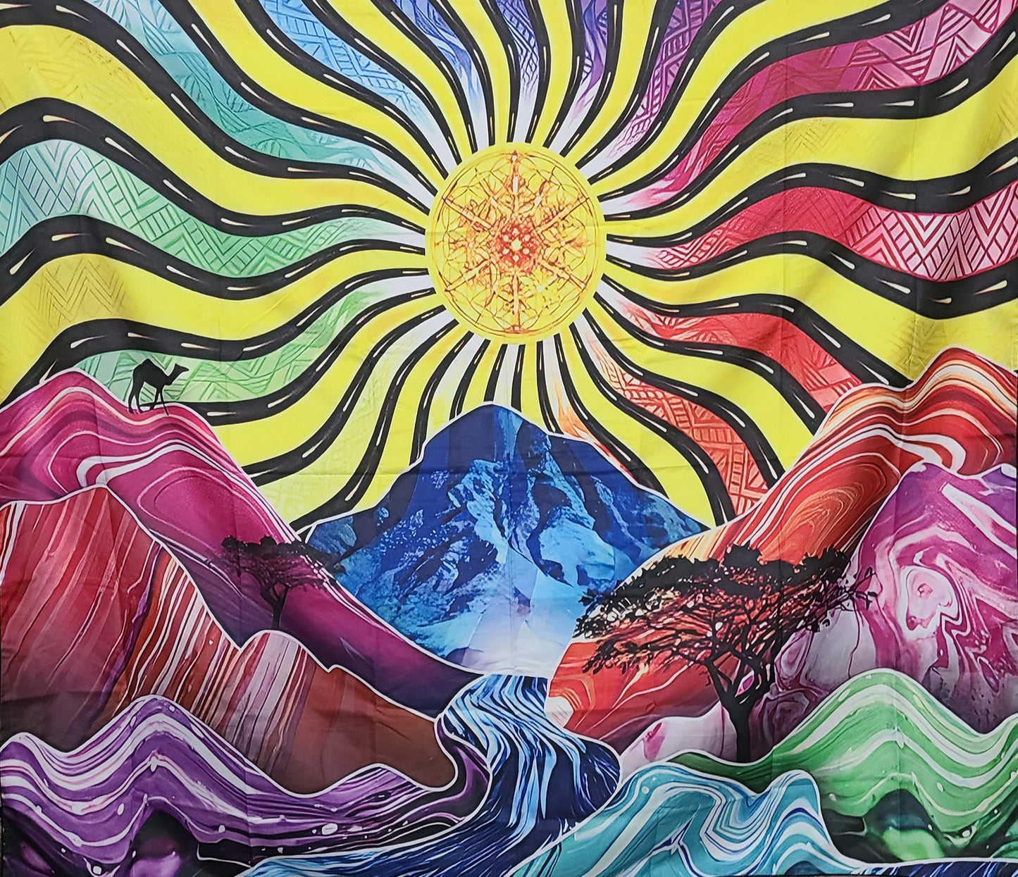 Psychedelic Nature Landscape Tapestry