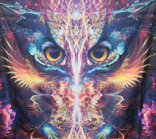 Psychedelic Owl Tapestry