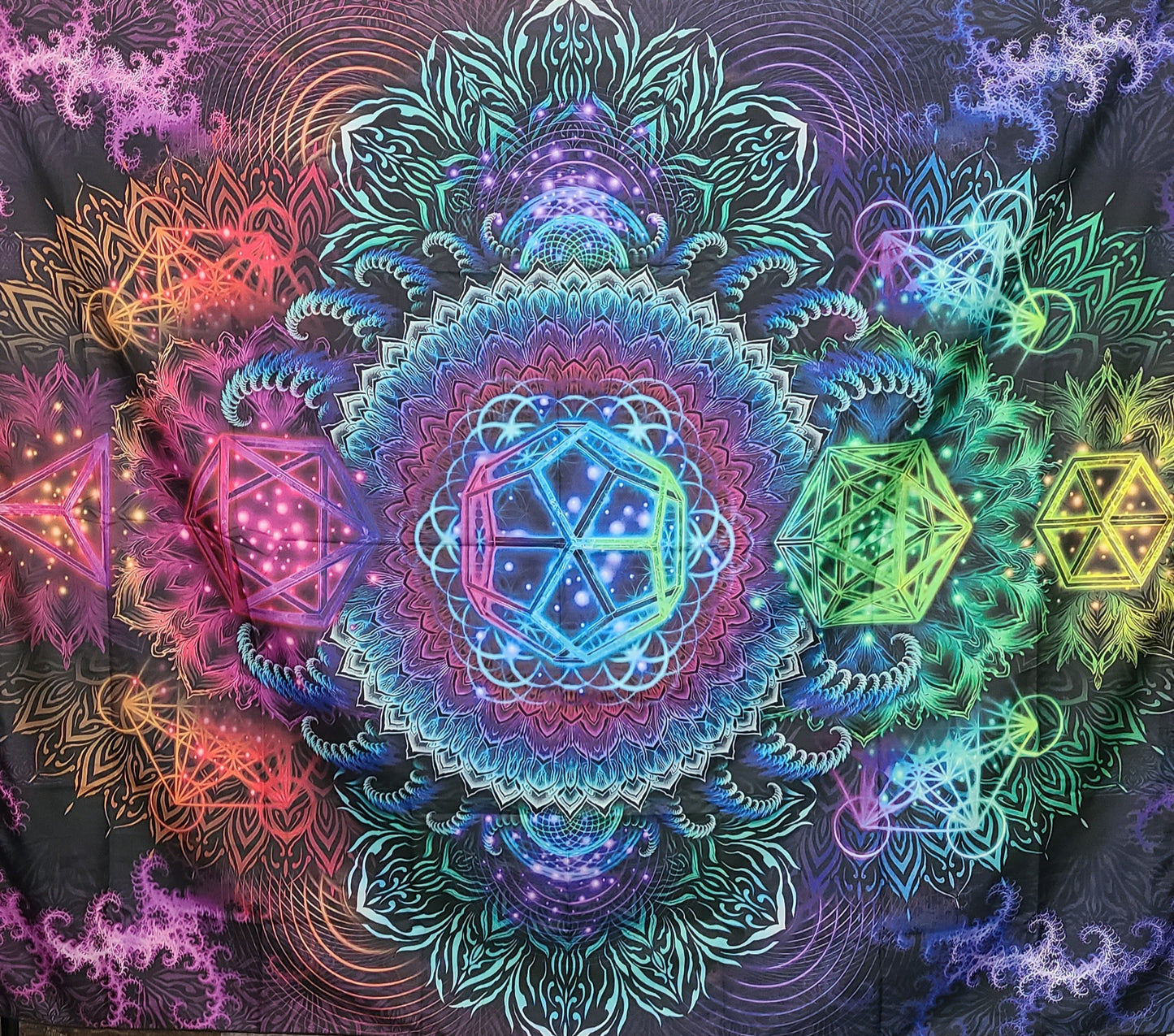 Trippy Sacred Geometry Tapestry