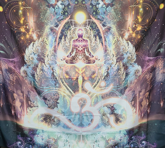 Trippy Om Symbol Tapestry