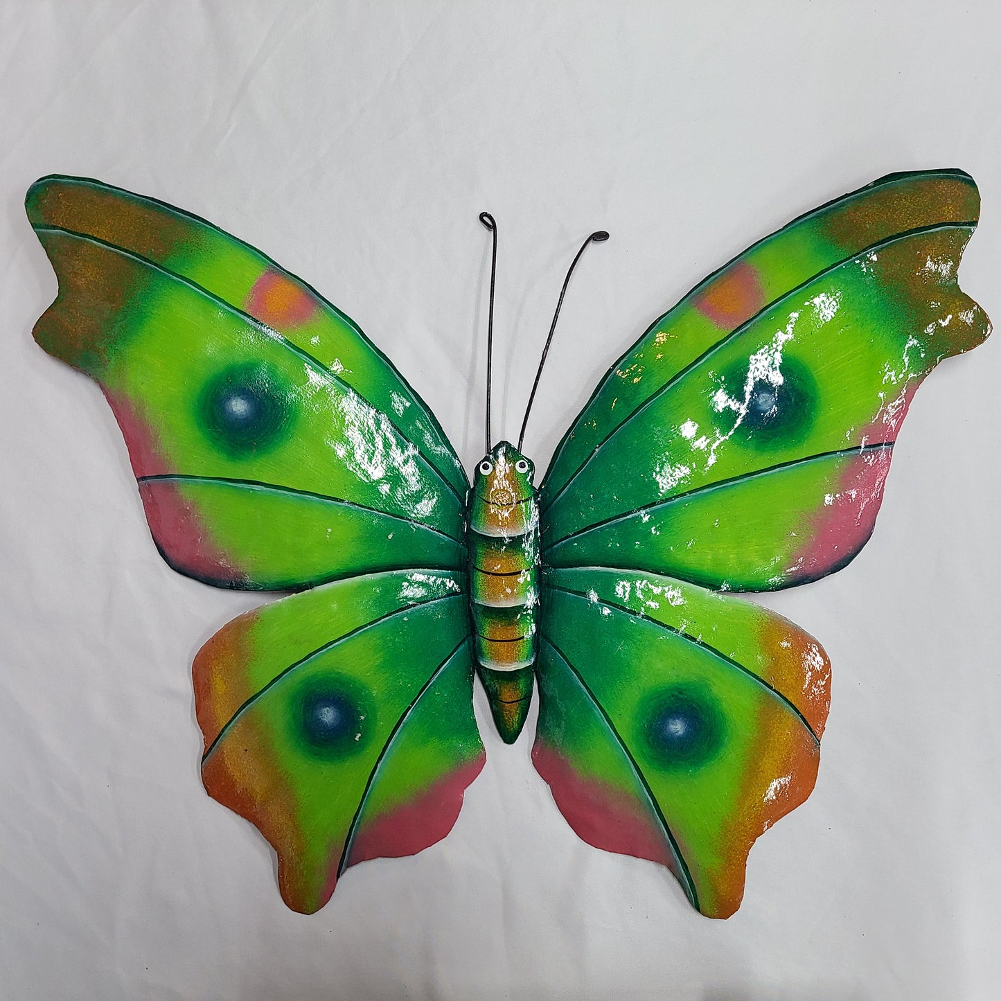 Large Butterfly Art (Green/Pink/Orange)
