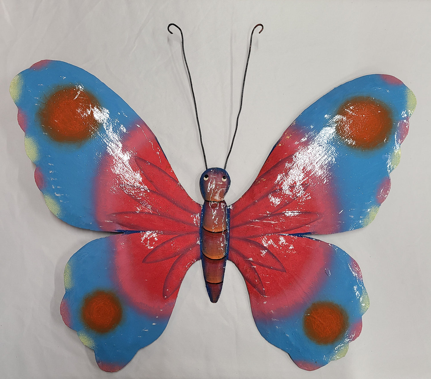 Large Butterfly Art (Pink/Sky Blue/Orange)