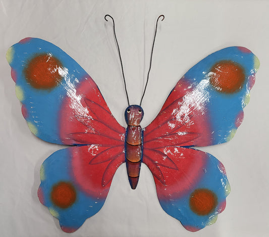 Large Butterfly Art (Pink/Sky Blue/Orange)