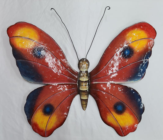 Large Butterfly Art (Red/Orange/Yellow/Dark Blue)