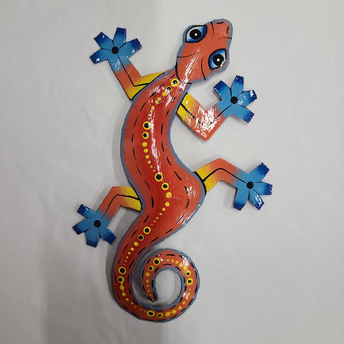 Small Lizard Art (Orange/Blue Head)