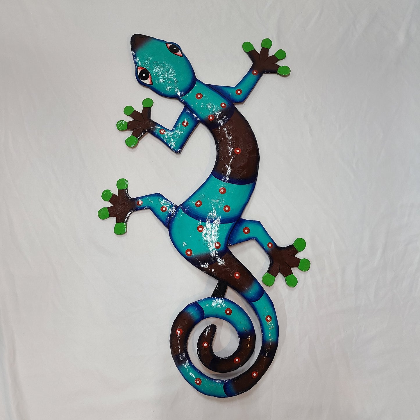 Large Lizard Art (Turquoise/Dark Blue Head)