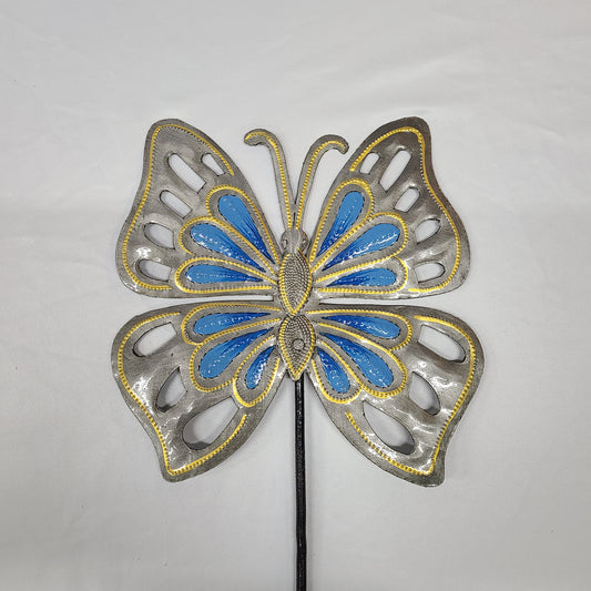 Open Wing Butterfly Art (Blue)