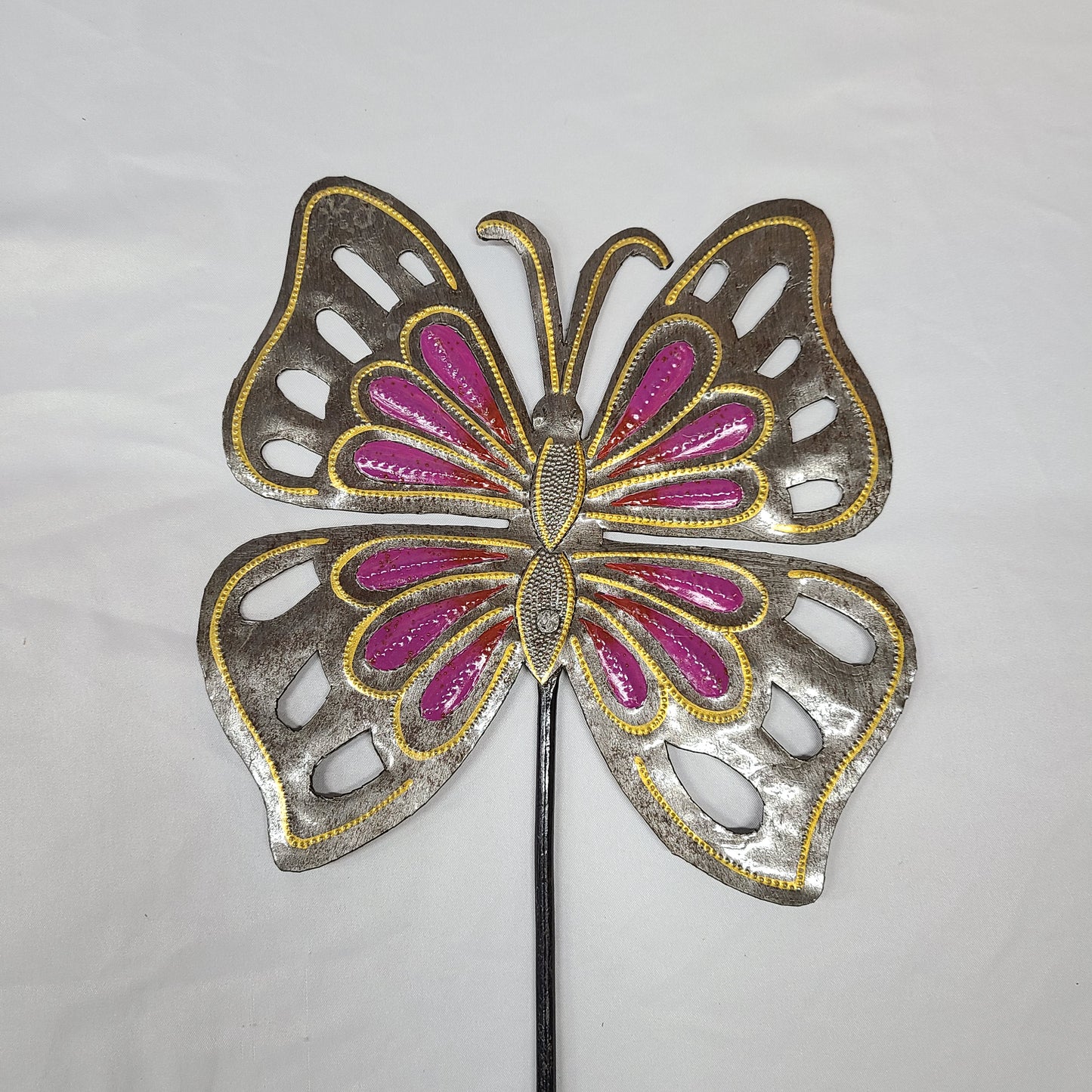 Open Wing Butterfly Art (Red/Pink)