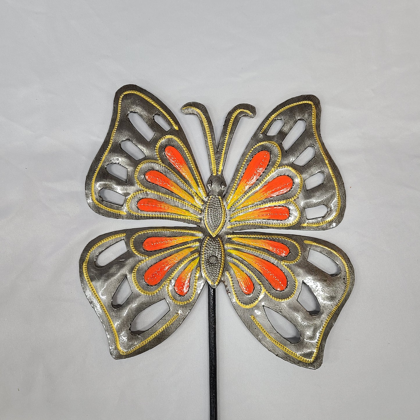 Open Wing Butterfly Art (Yellow/Orange)