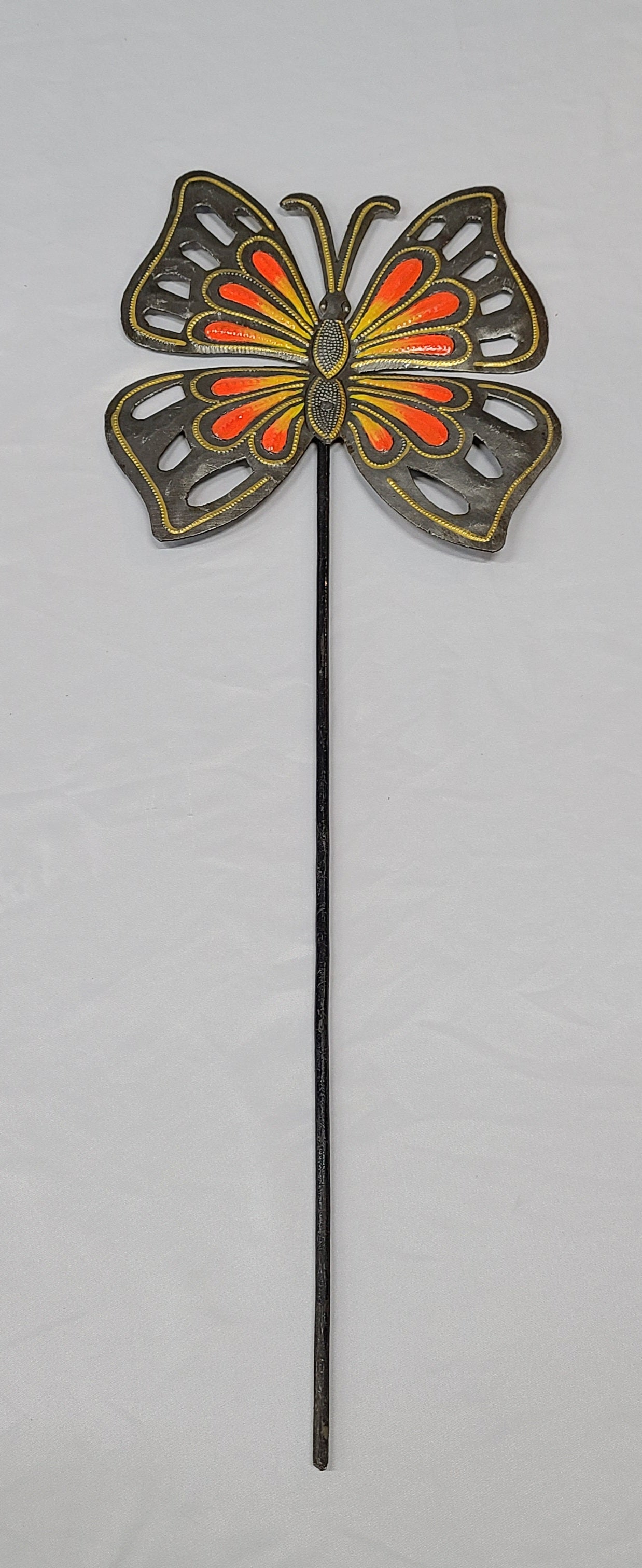 Open Wing Butterfly Art (Yellow/Orange)
