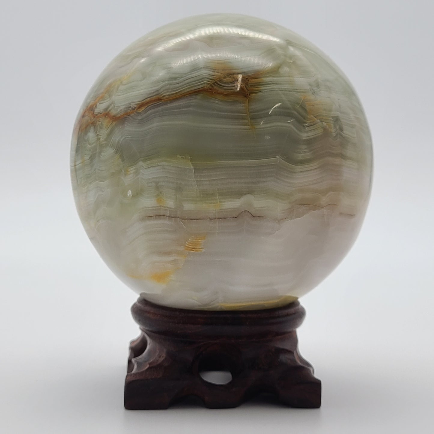 Pink Banded Calcite Sphere