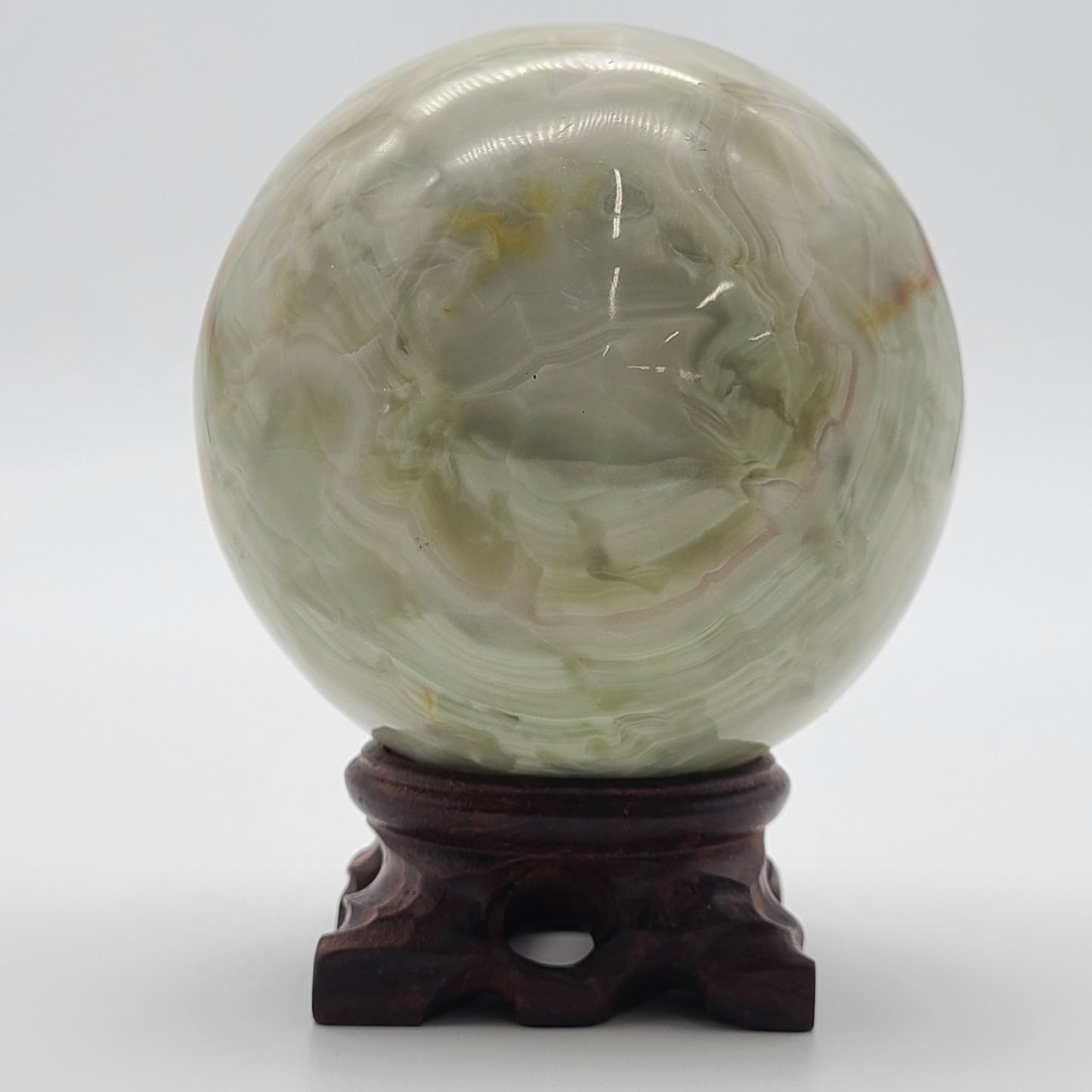Pink Banded Calcite Sphere