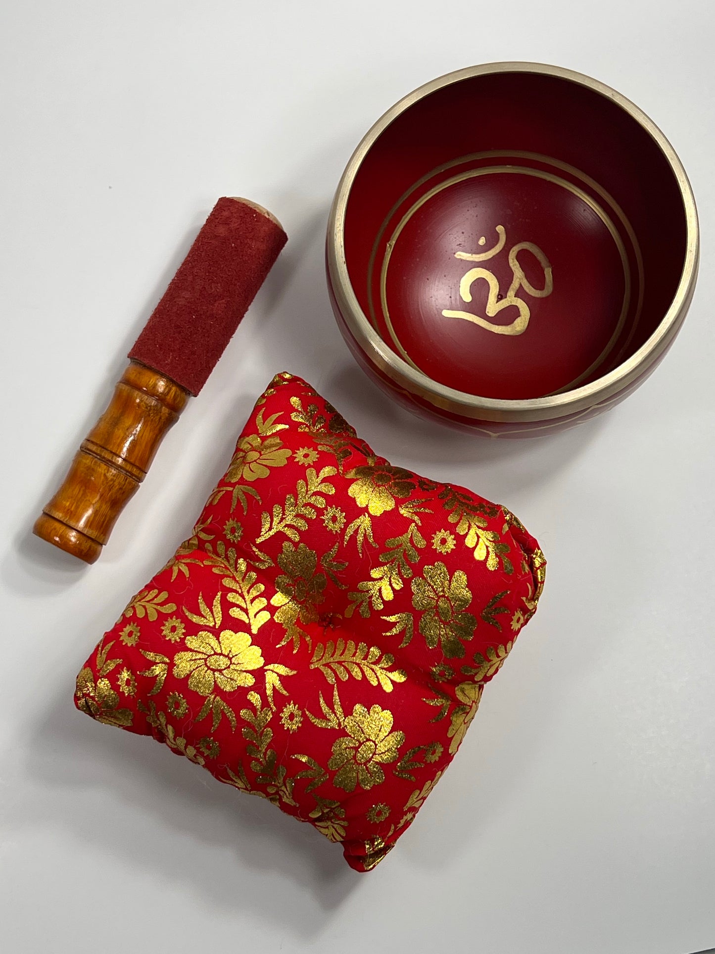 Tibetan Singing Bowl - Red Ohm