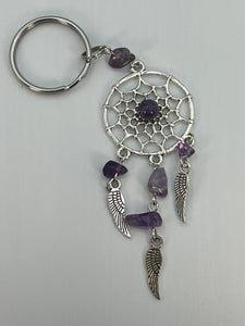 Amethyst Dream Catcher Keychain